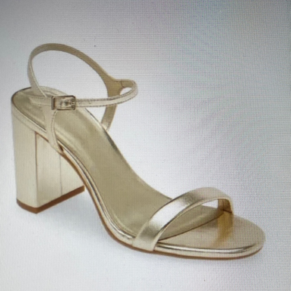BP Metallic Gold Block Heel Sandals